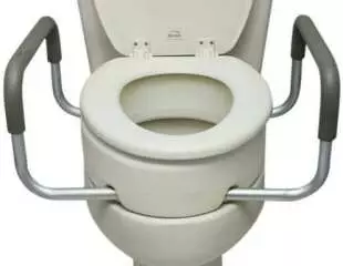 Elevated Toilet Seat with Padded Arms